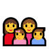 👩‍👩‍👧‍👦 family: woman, woman, girl, boy display on Windows